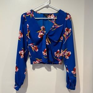 EXPRESS Cropped Floral Blouse